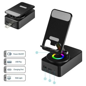 WYS-2301BT Premium Phone Stand with Wireless Speaker-স্পিকার-পাওয়ার ব্যাংক-লাইট-Phoneস্টান্ড একসাথে